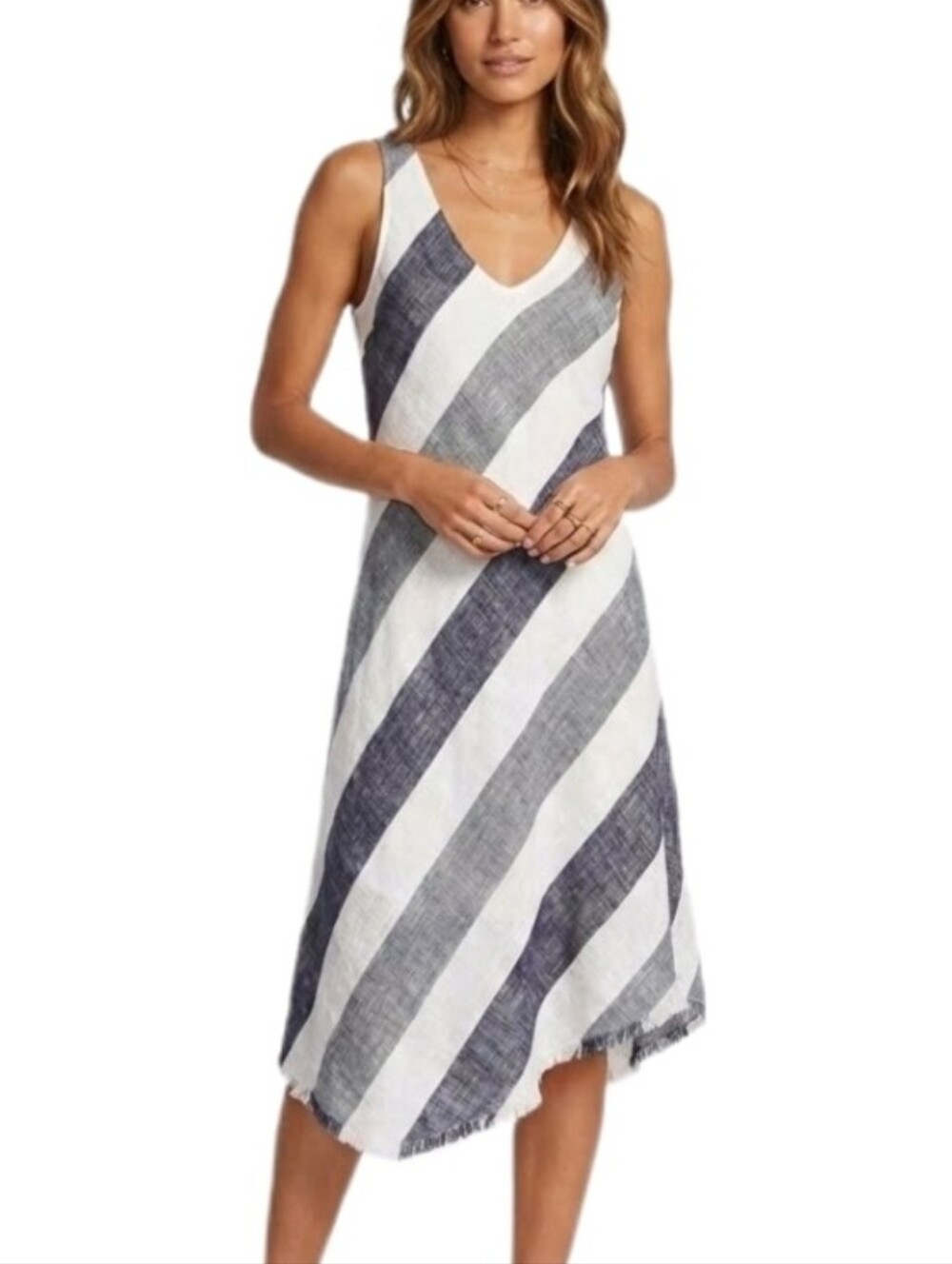 Charlie B Dress 100% Cotton Sleeveless White Size M